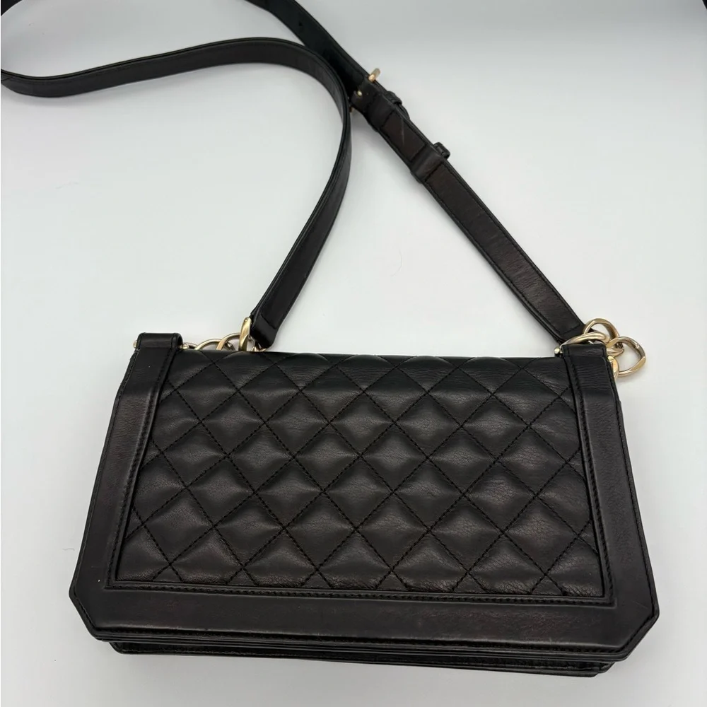 CHANEL Quilted Diamond Flap Calfskin 3 Ring Crossbody 2017 Collection Act 1
